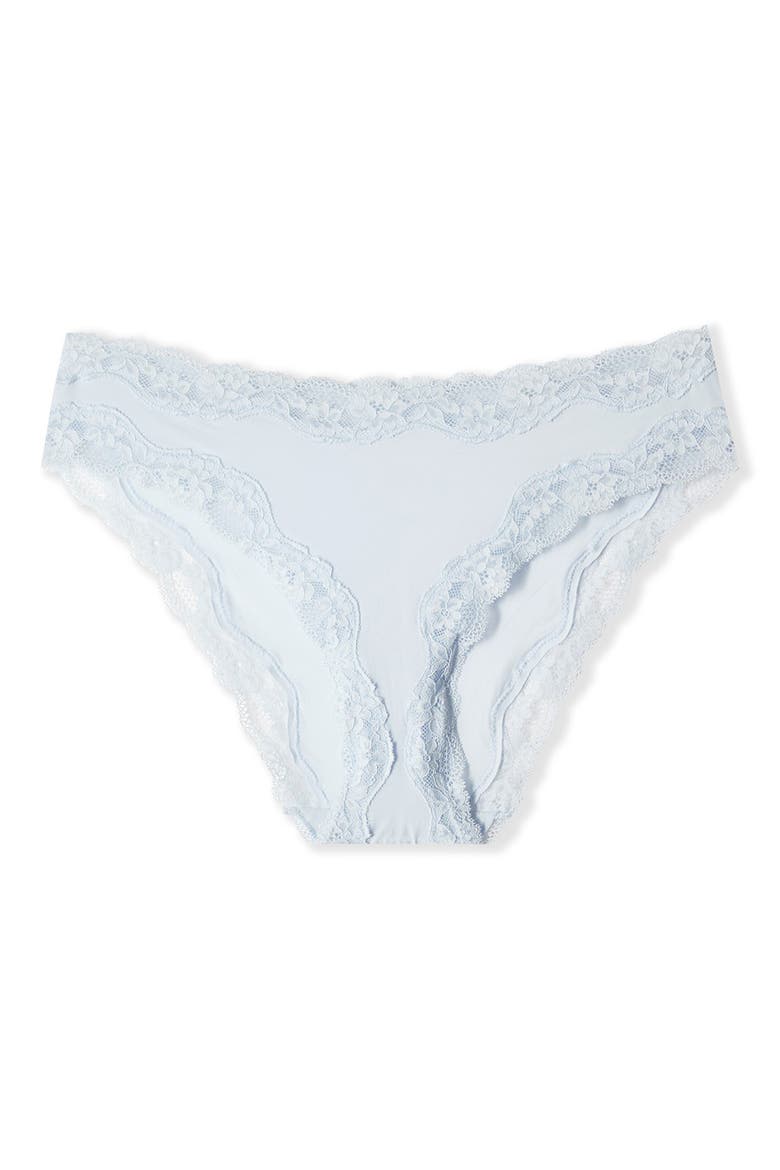 Pure Soft Lace Trim Hipster Briefs, Alternate, color, AZURE BLUE