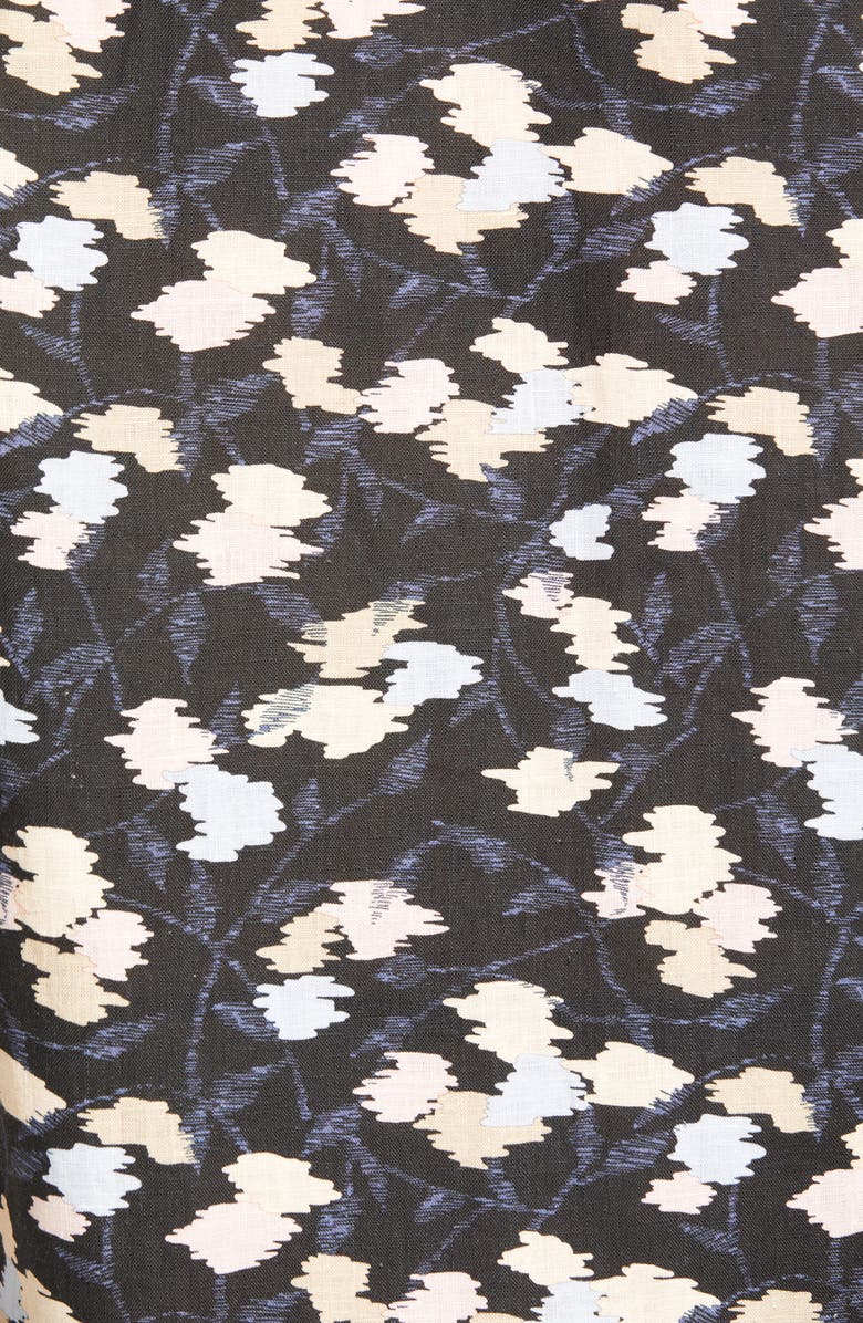 Ted Baker London Hadrian Abstract Floral Short Sleeve Linen Button-Up Shirt, Alternate, color,