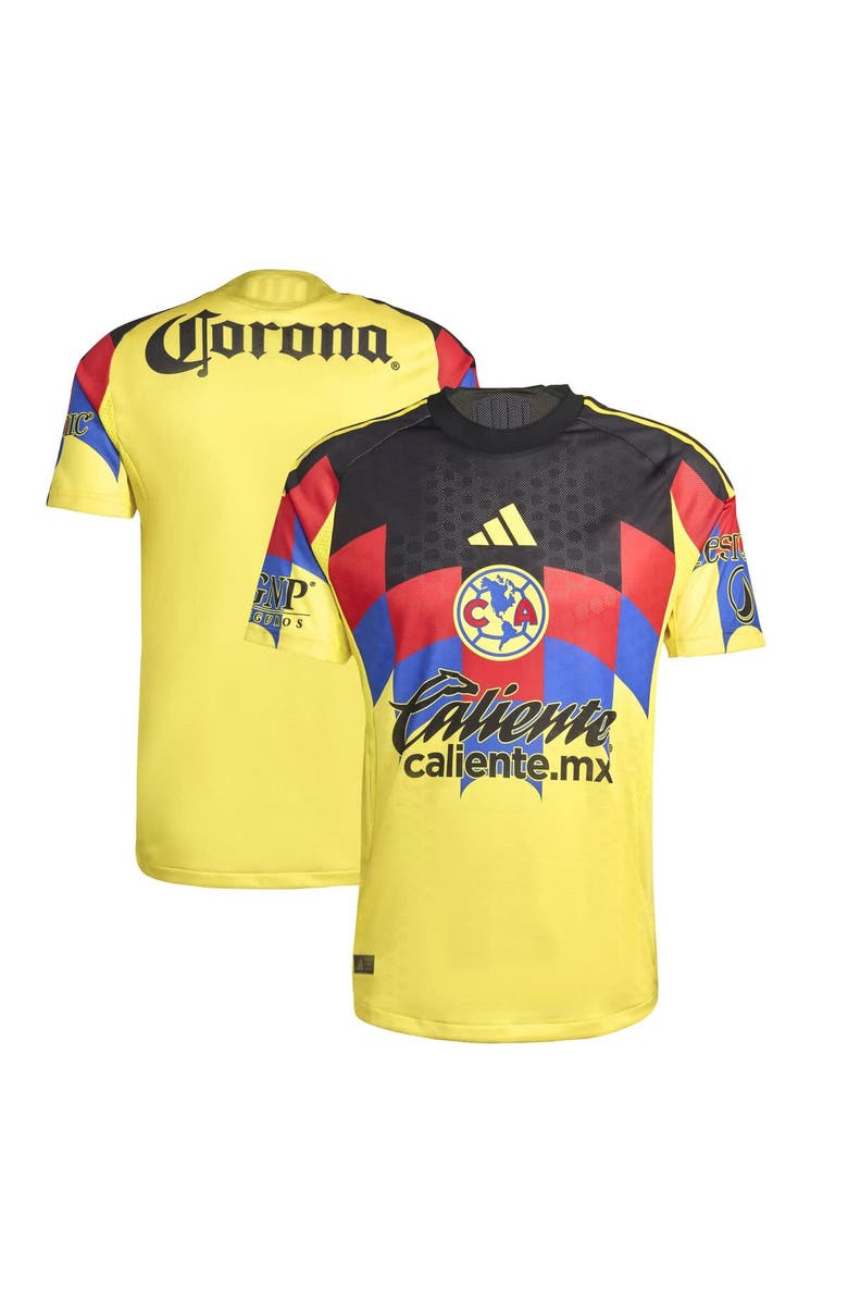 adidas Men's adidas Yellow Club America 2025/26 Home Authentic Jersey, Main, color, Yellow