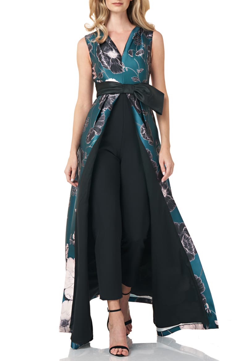 Jacquard Maxi Romper, Alternate, color, TEAL MULTI