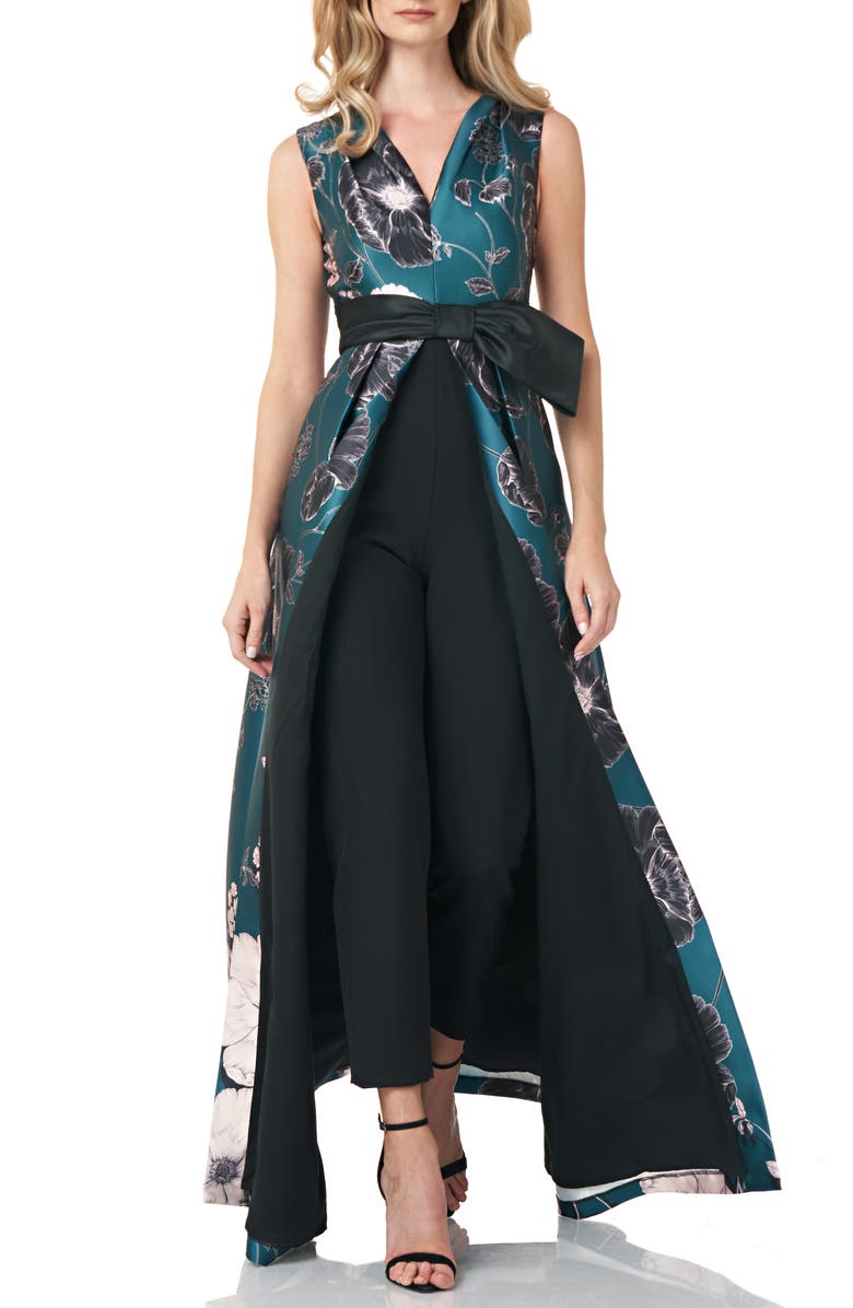 Kay Unger Jacquard Maxi Romper, Alternate, color,