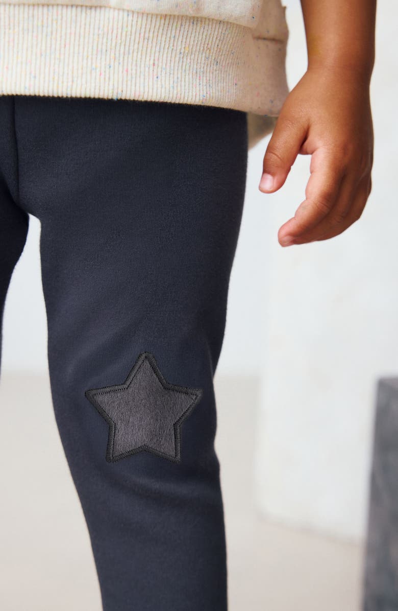 NEXT Kids' Star Knee Patch Leggings, Alternate, color, Black