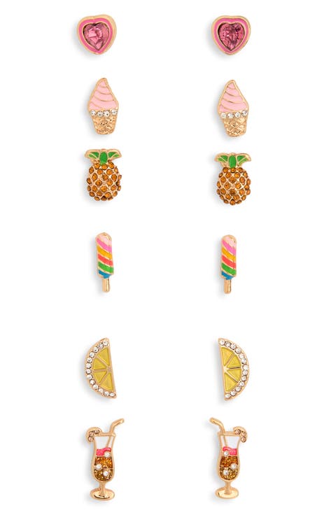 Set of 6 Sweet Stud Earrings