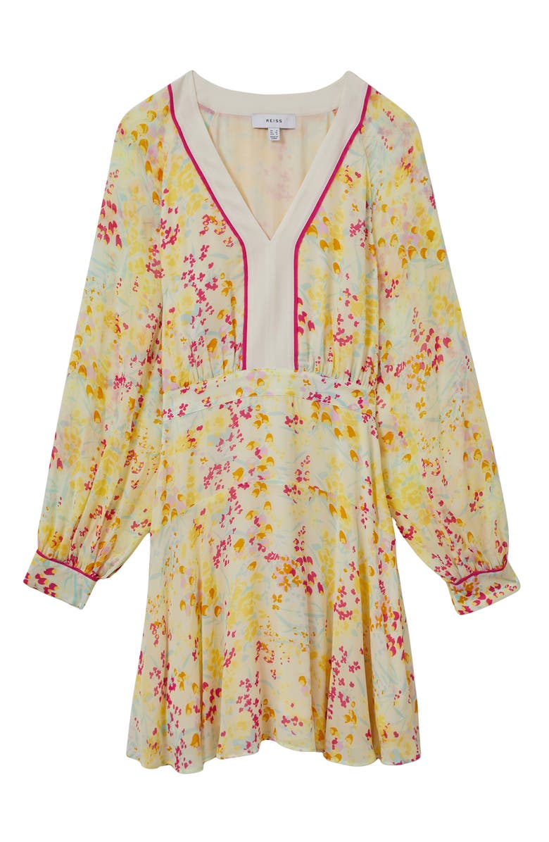 Reiss Molly Buttercup Long Sleeve Dress, Main, color, Pink/ Yellow