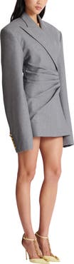 Balmain Short jacket dress in draped wool