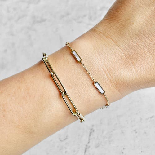 The Lovery Fine Jewelry Mother Of Pearl Bar Chain Bracelet In White