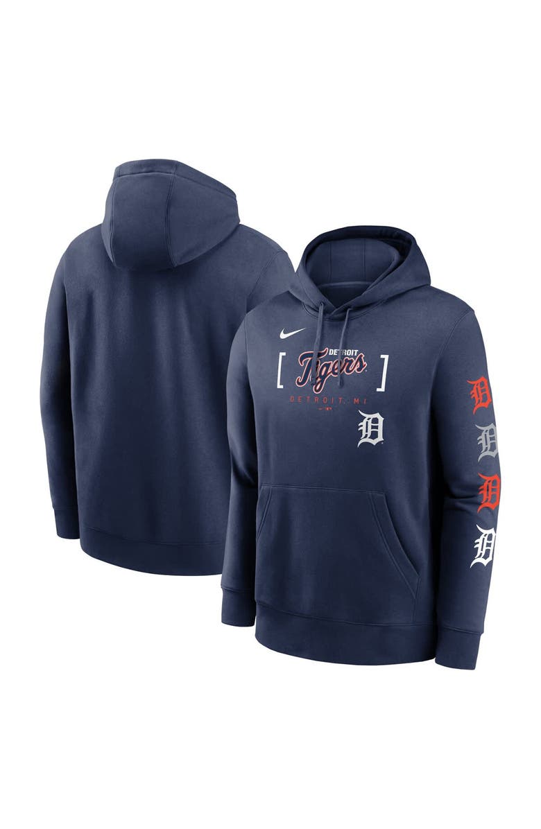Nike Men's Nike Navy Detroit Tigers Club Stack Pullover Hoodie, Main, color,