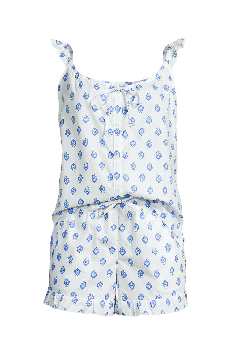 Lands' End Poplin 2 Piece Pajama Set - Tank Top and Shorts, Alternate, color, 