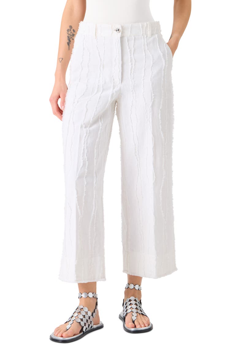 Chiara Cotton Fil Coupé Crop Wide Leg Jeans, Main, color, CREAM