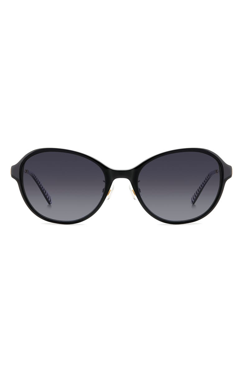 Kate Spade New York vonnie 56mm round sunglasses, Main, color, Black