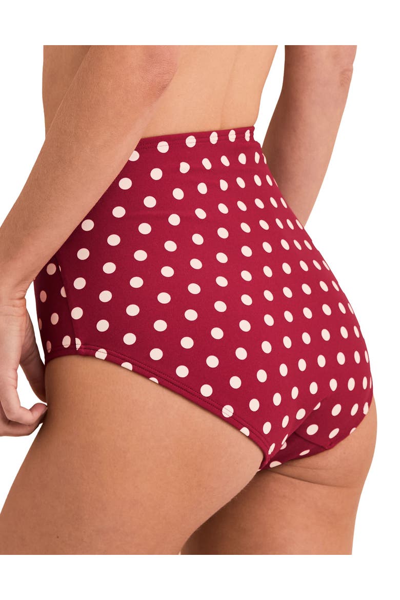 Shelbie Swimwear High Waisted Bikini Bottom, Alternate, color, Dot red