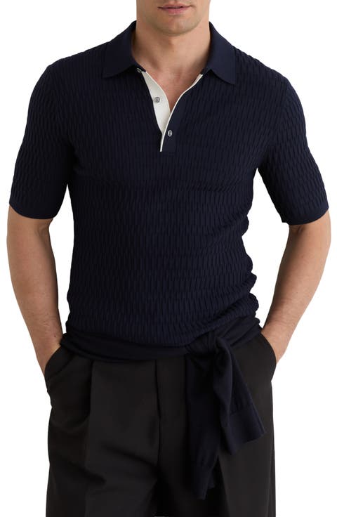 Era Basket Weave Knit Polo Sweater