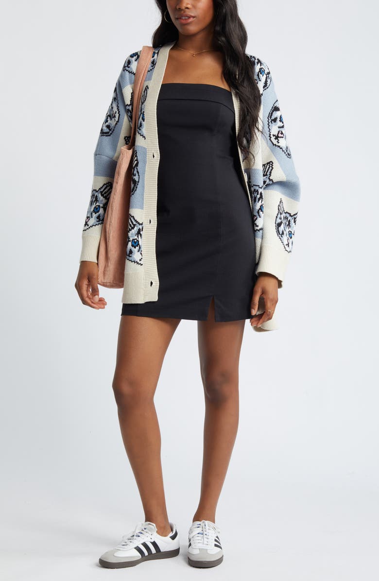 BP. Foldover Strapless Minidress, Alternate, color, Black Jet