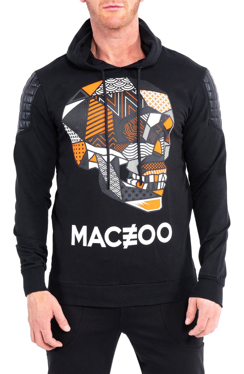 Maceoo Skull Black Hoodie, Main, color, Black