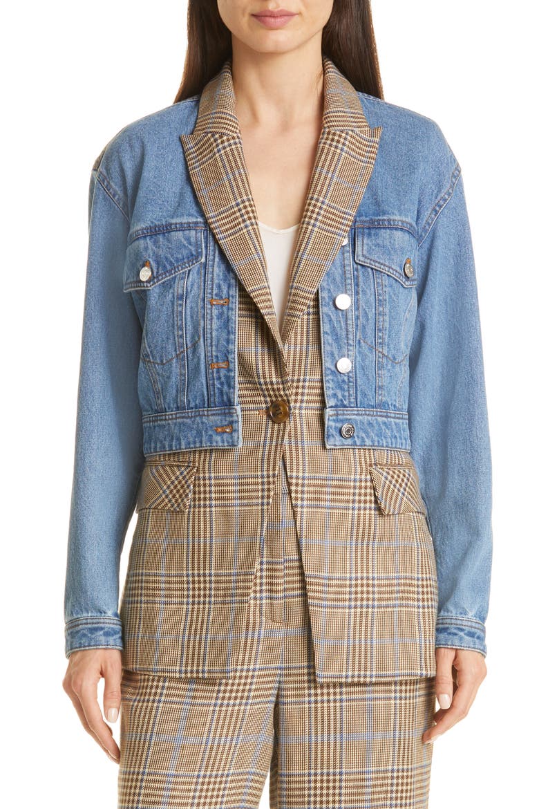 Keaton Combo Dickey Jacket, Alternate, color, CAMEL/ STEEL BLUE MULTI
