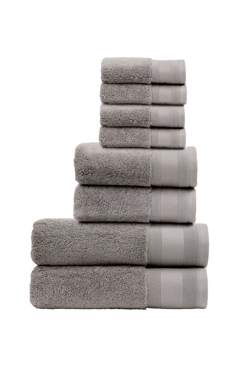 CHRISTY Signature Luxury 100% Turkish Cotton 8 Piece Towel Set, Main, color, Opal Gray