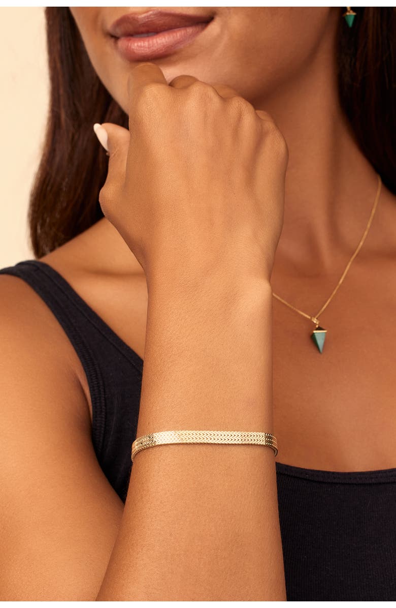 Oradina 14K Gold Chevron Bracelet, Alternate, color, Yellow Gold