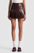Alice + Olivia Carter Pleated Faux Leather Miniskirt