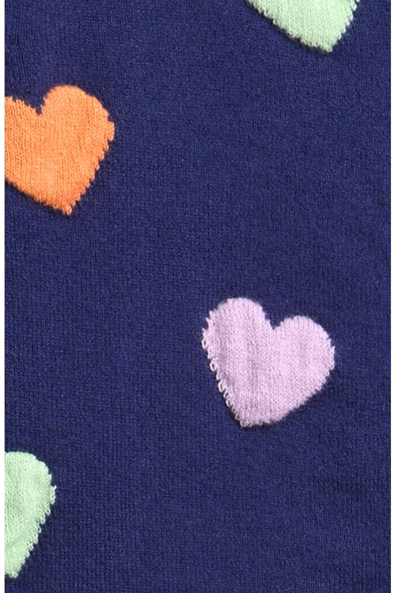 Kids' Rainbow Heart Cotton Blend Cardigan, Alternate, color, BLUE