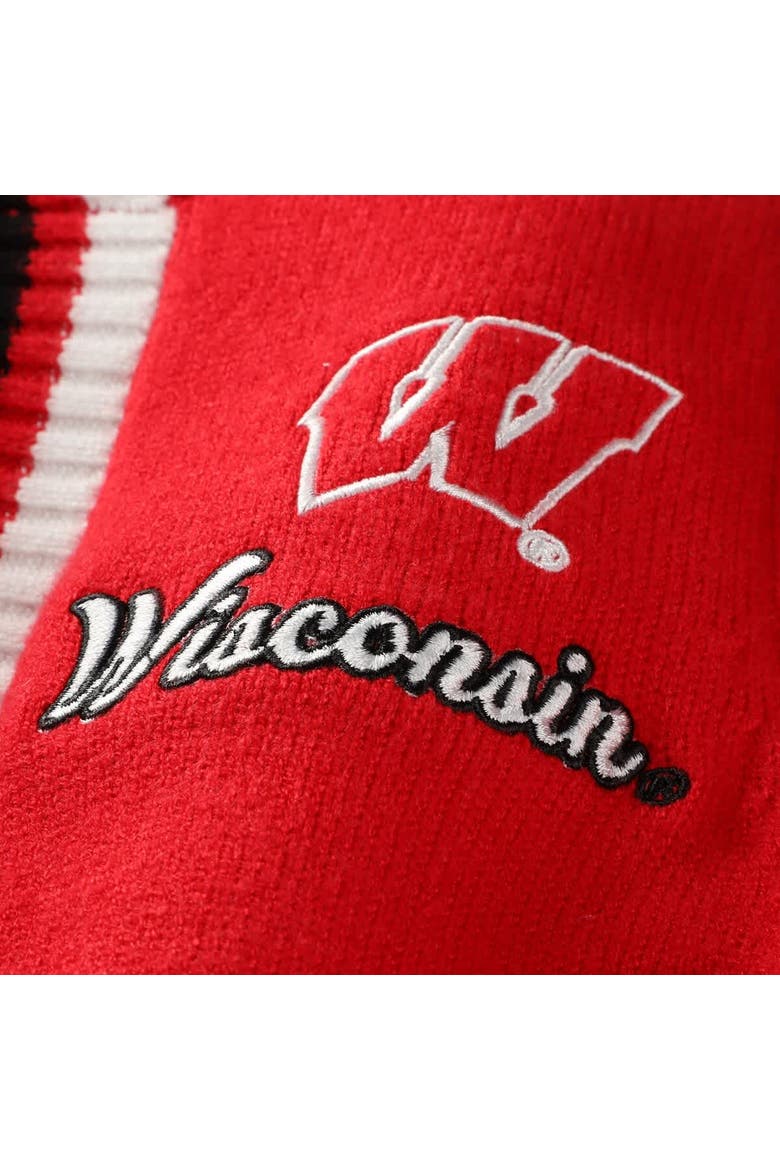 Women's Gameday Couture  Red Wisconsin Badgers Tri-Blend Rounded Stripe Cardigan, Alternate, color, Red