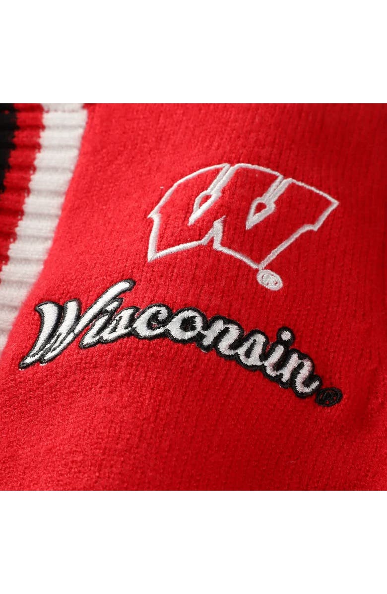 GAMEDAY COUTURE Women's Gameday Couture  Red Wisconsin Badgers Tri-Blend Rounded Stripe Cardigan, Alternate, color, Red