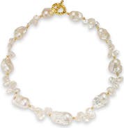 Classicharms Natasha Freshwater Petal & Baroque Pearl Beaded Necklace