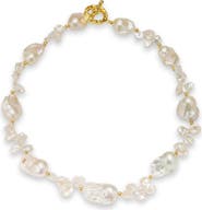 Classicharms Natasha Freshwater Petal & Baroque Pearl Beaded Necklace