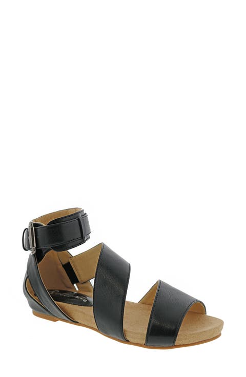 Nambi Ankle Strap Flat Sandal (Women)
