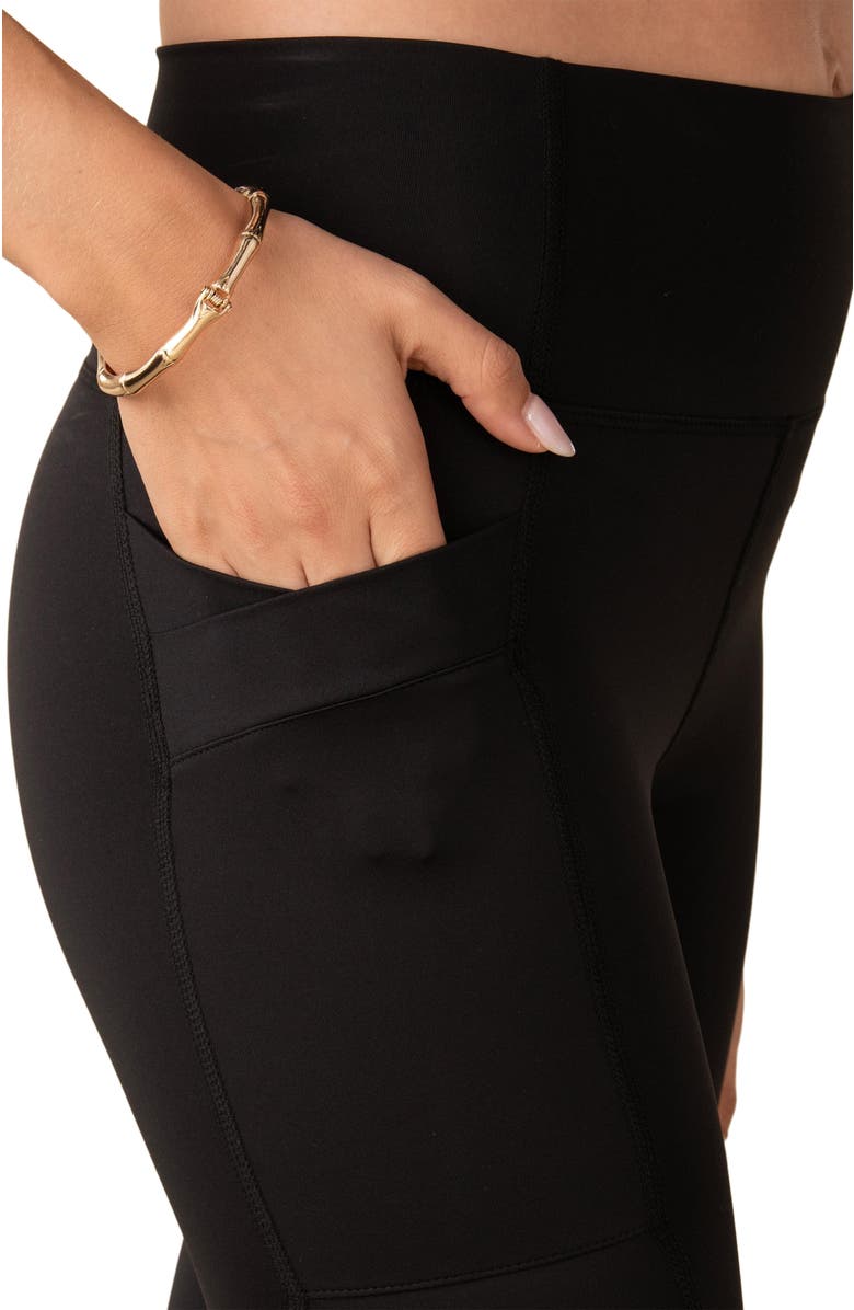 Losano Criss-Cross Pocket Legging Black / Dune, Alternate, color, Black