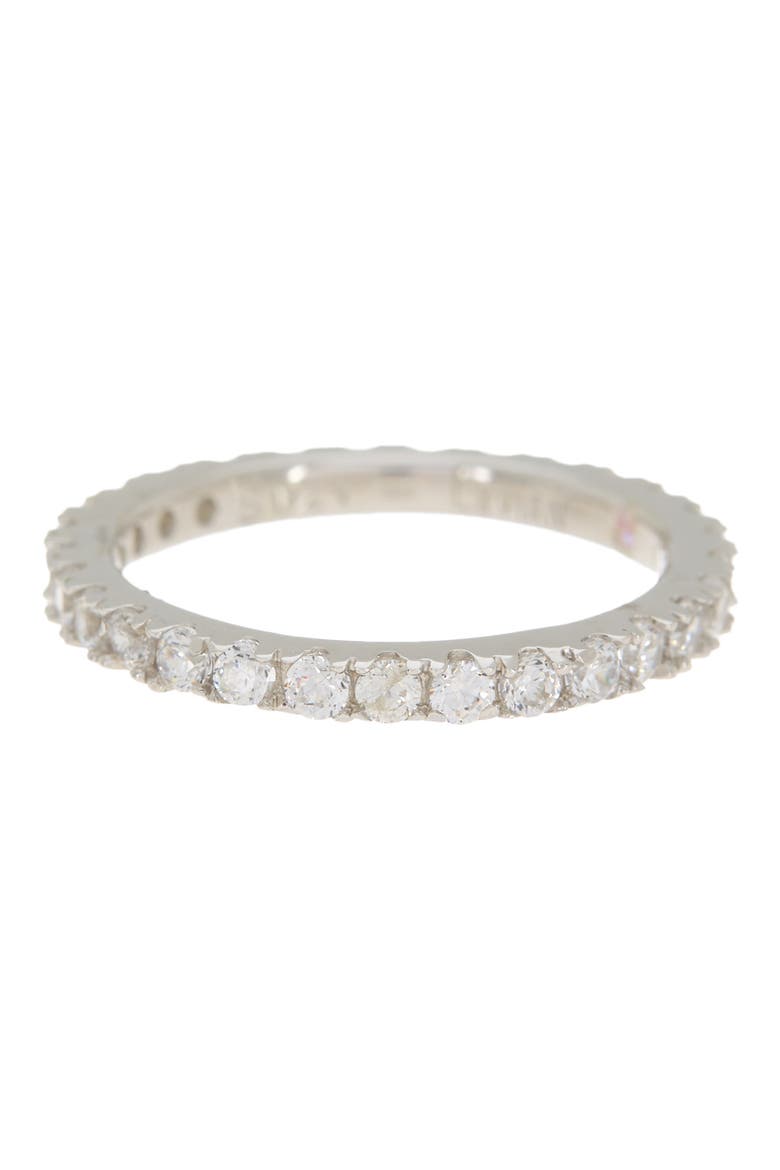 Sterling Silver Cubic Zirconia Eternity Ring, Main, color, WHITE