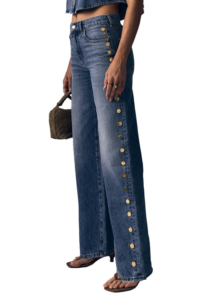 Alexa Studded Wide Leg Jeans, Alternate, color, BEYOND THE HORIZON