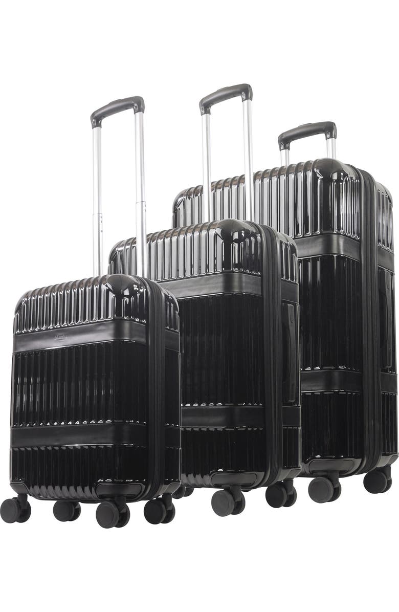MARTHA STEWART The Bedford 3-Piece Hardcase Luggage Set, Main, color, Black