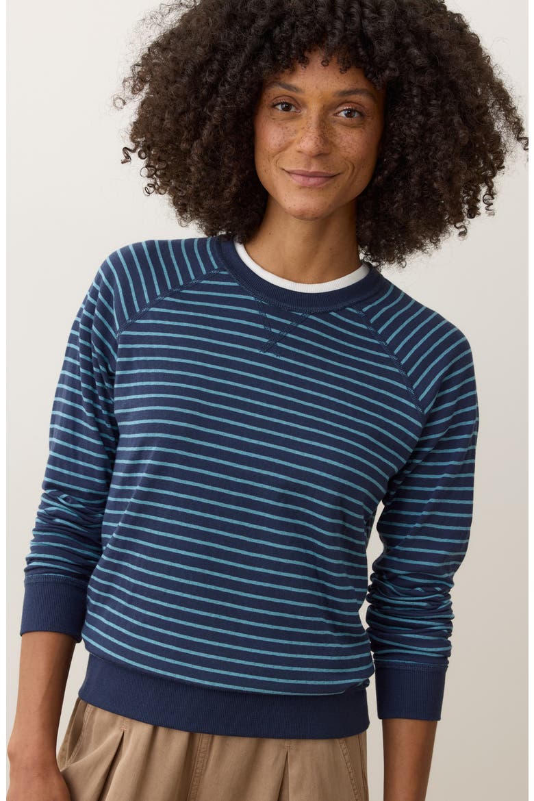 Juno Stripe & Dot Reversible Double Knit Top, Alternate, color, MOONLIT BLUE
