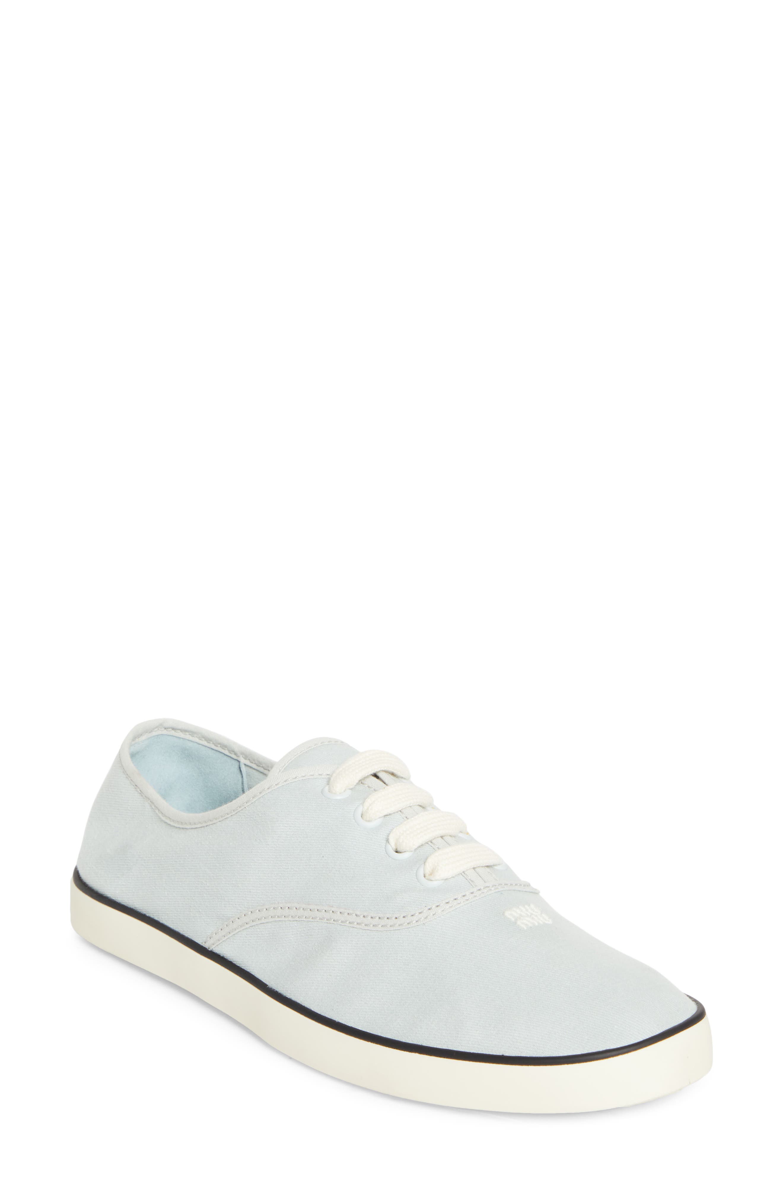 Miu Miu Low Top Canvas Sneaker, Main, color, Blue