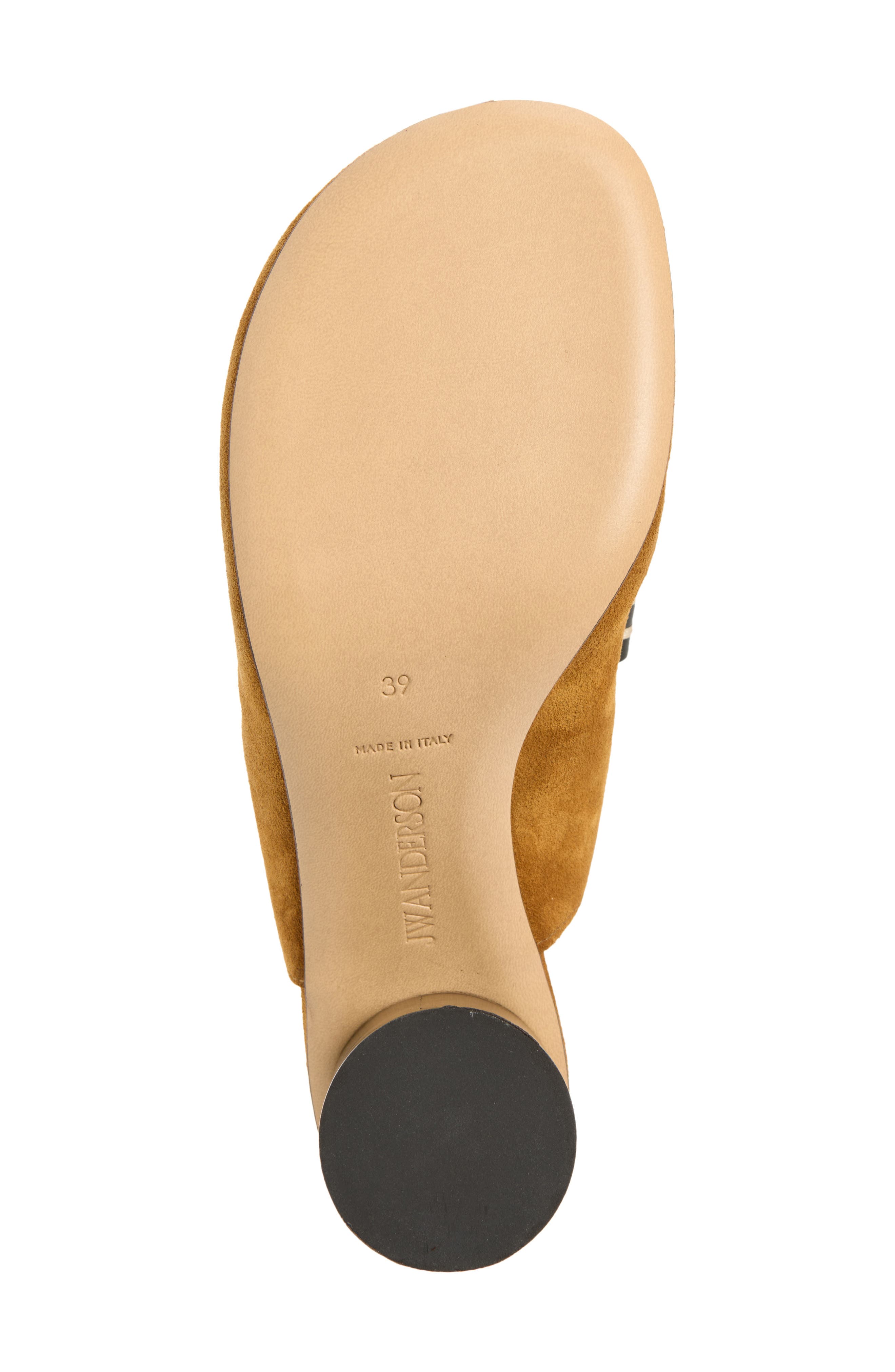 Suede Loafer Mule, Alternate, color, CARAMEL/ BLACK