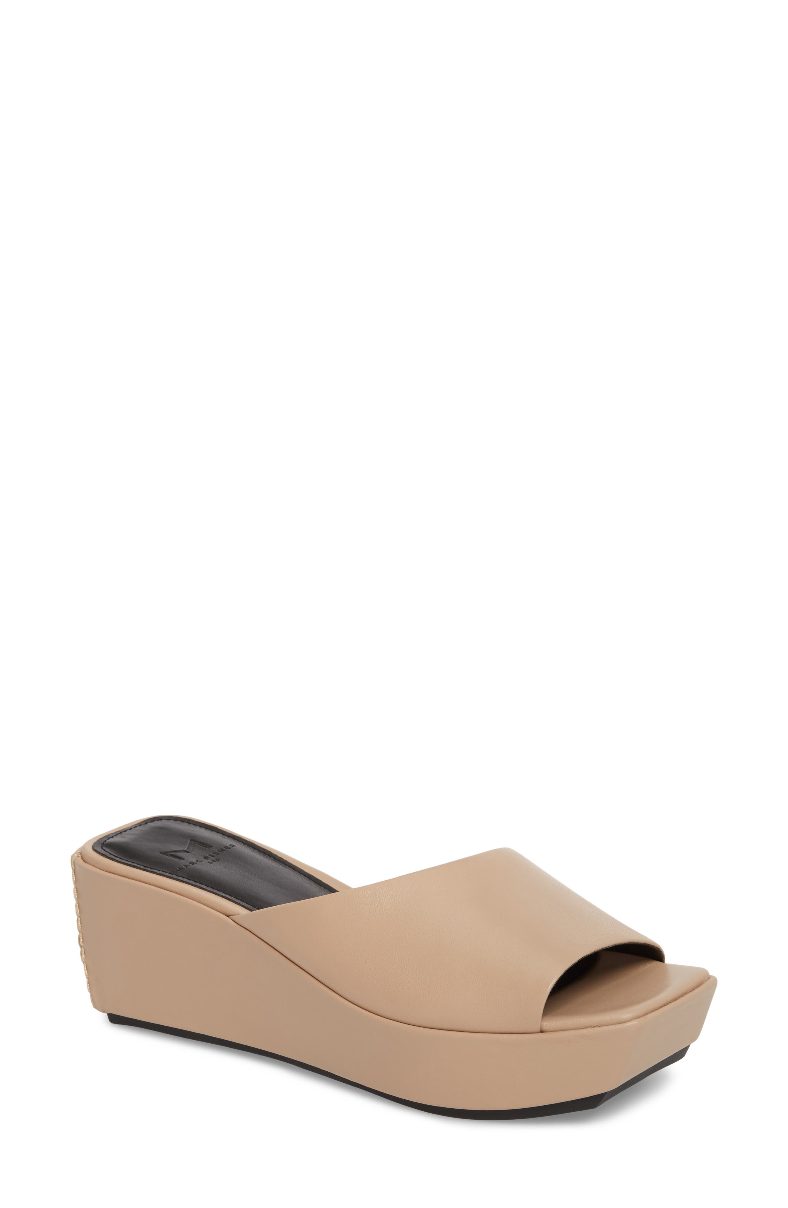 Yailyn Platform Slide Sandal, Main, color, TAN LEATHER