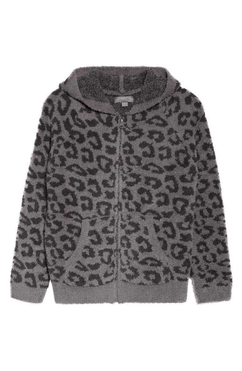 Barefoot Dreams<sup>®</sup> CozyChic<sup>™</sup> Cheetah Print Zip Hoodie, Alternate, color, Graphite-Carbon