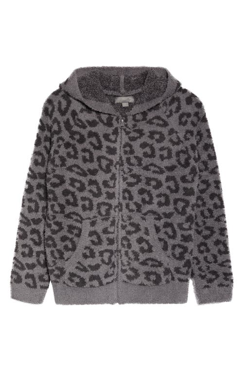Shop Barefoot Dreams ® Cozychic™ Cheetah Print Zip Hoodie In Graphite/carbon