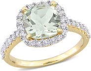 Julianna B. Gemstones Cushion Halo Ring
