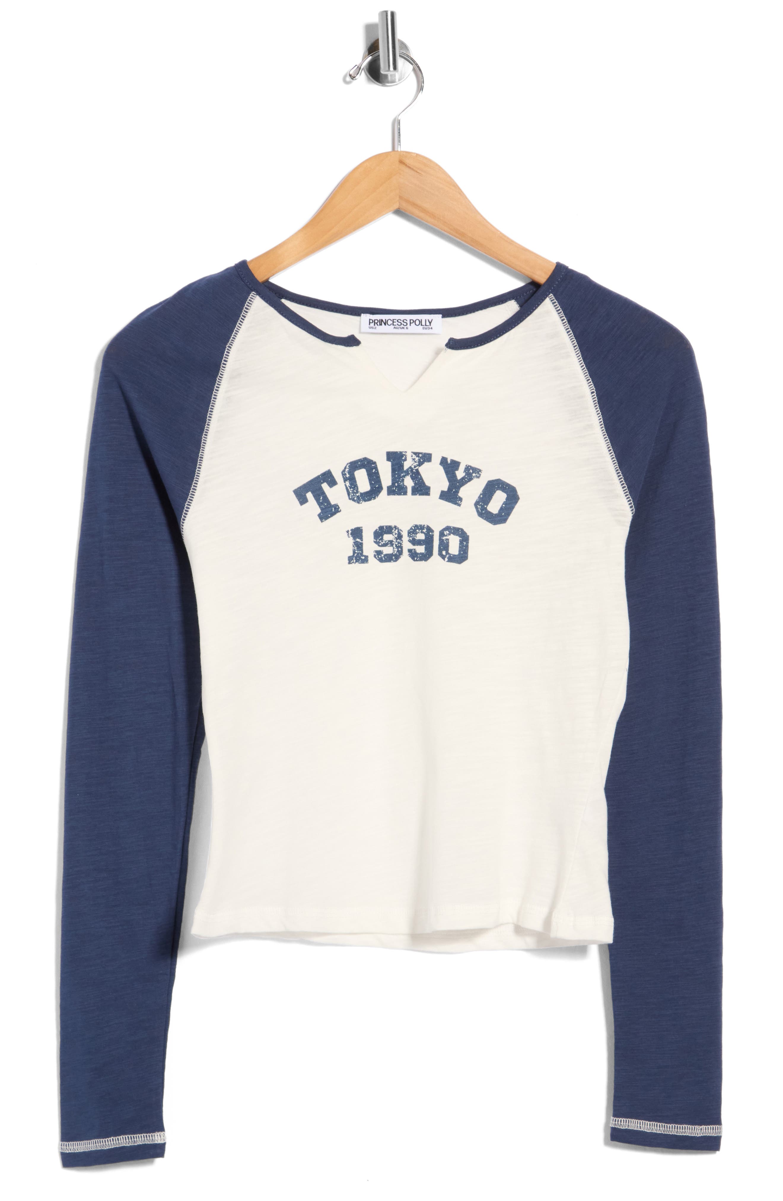 Tokyo 1990 Graphic Long Sleeve Raglan Tee