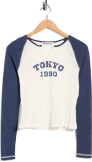 Princess Polly Tokyo 1990 Graphic Long Sleeve Raglan Tee