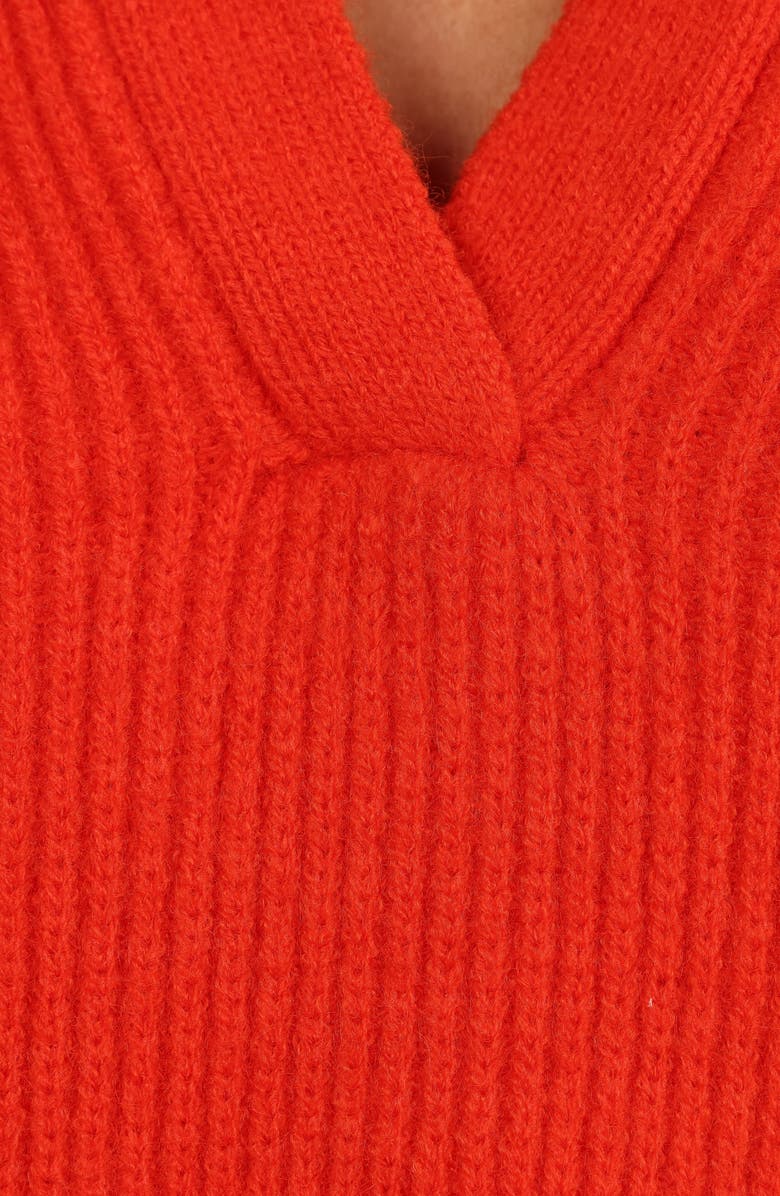Petal & Pup Zala Johnny Collar Sweater, Alternate, color, Red