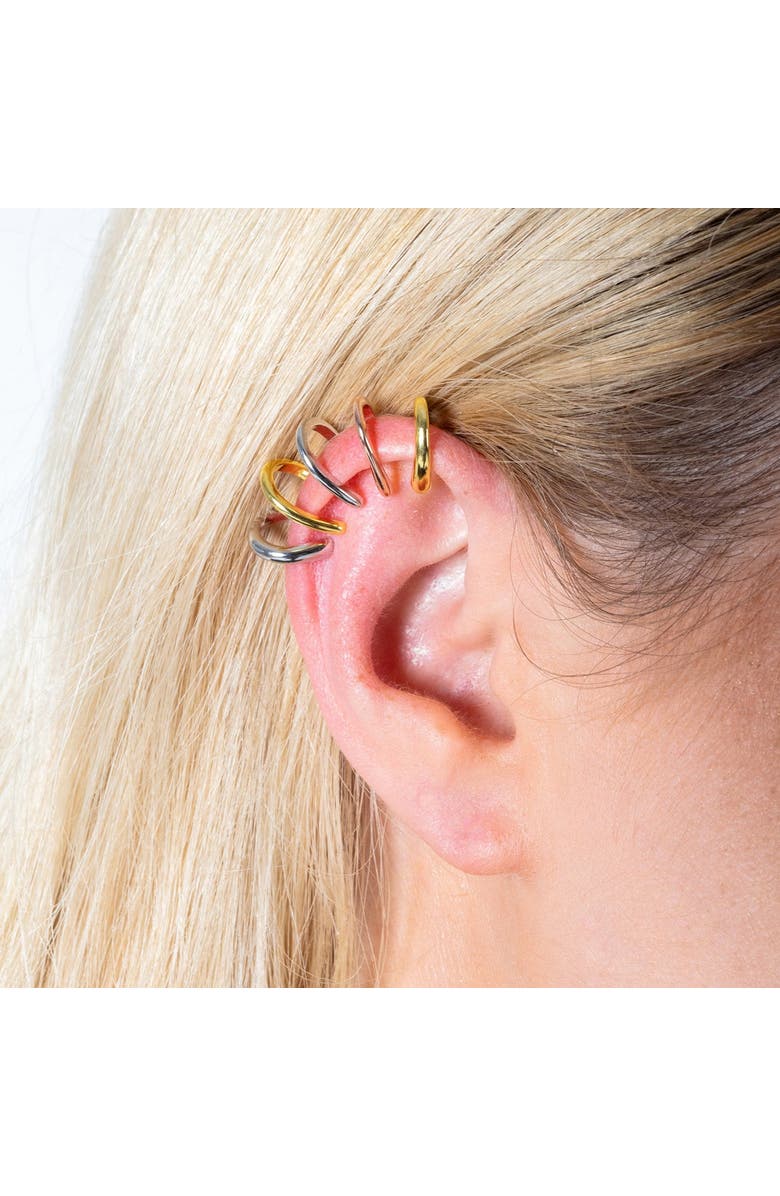 Lucy Quartermaine Waterfall High Ear Multi Colour Cuff, Alternate, color, Sterling Silver