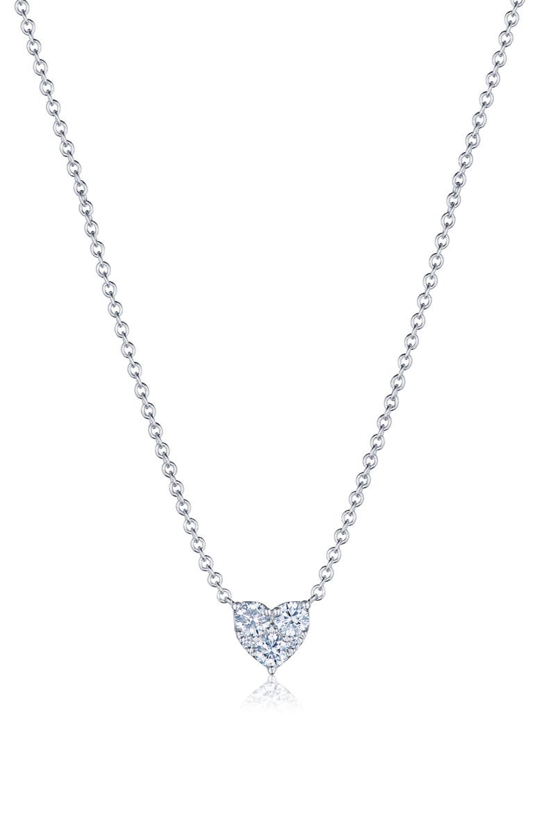 Diamond Heart Pendant Necklace, Main, color, WHITE 5BR DIAMOND 0.30 CTS
