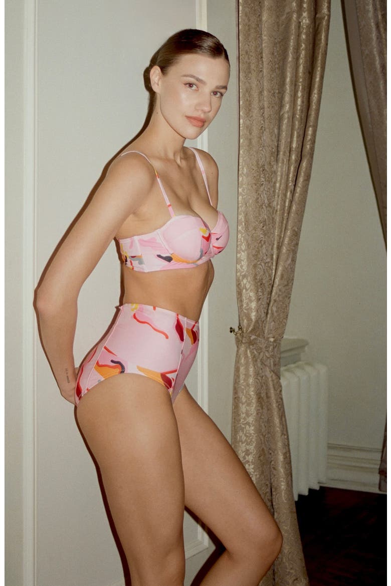 Aurora Bloom Underwire Bikini Top, Alternate, color, Pink