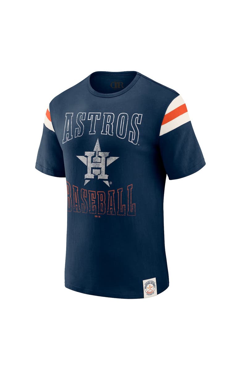 Darius Rucker Collection by Fanatics Men's Darius Rucker Collection by Fanatics Navy Houston Astros Distressed Sleeve Stripe T-Shirt, Alternate, color, Navy