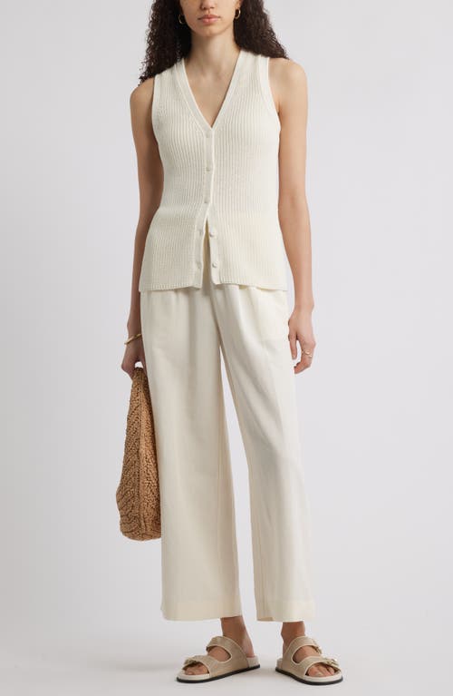 Nordstrom Button Front Cotton Blend Sweater Vest In Neutral