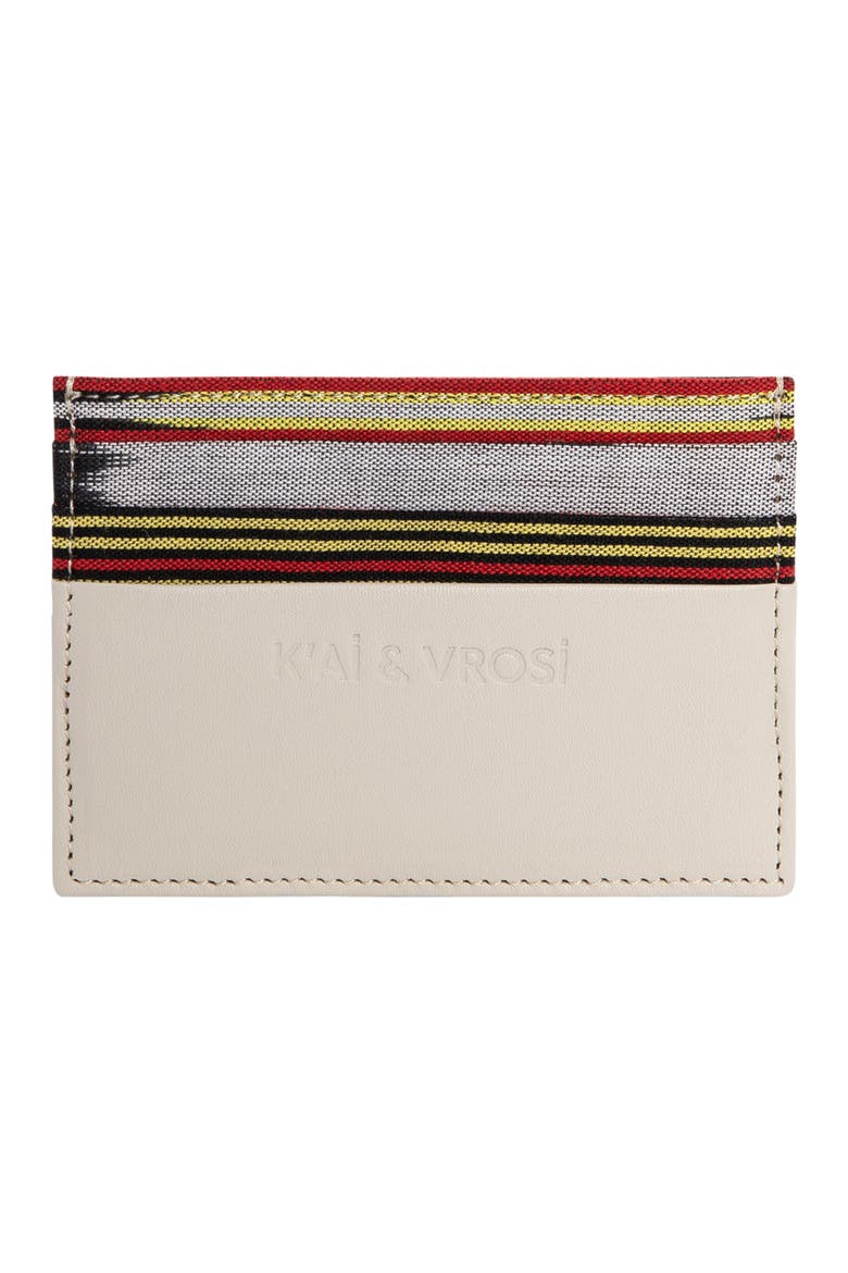 Leather Canvas Cardholder, Main, color, Beige