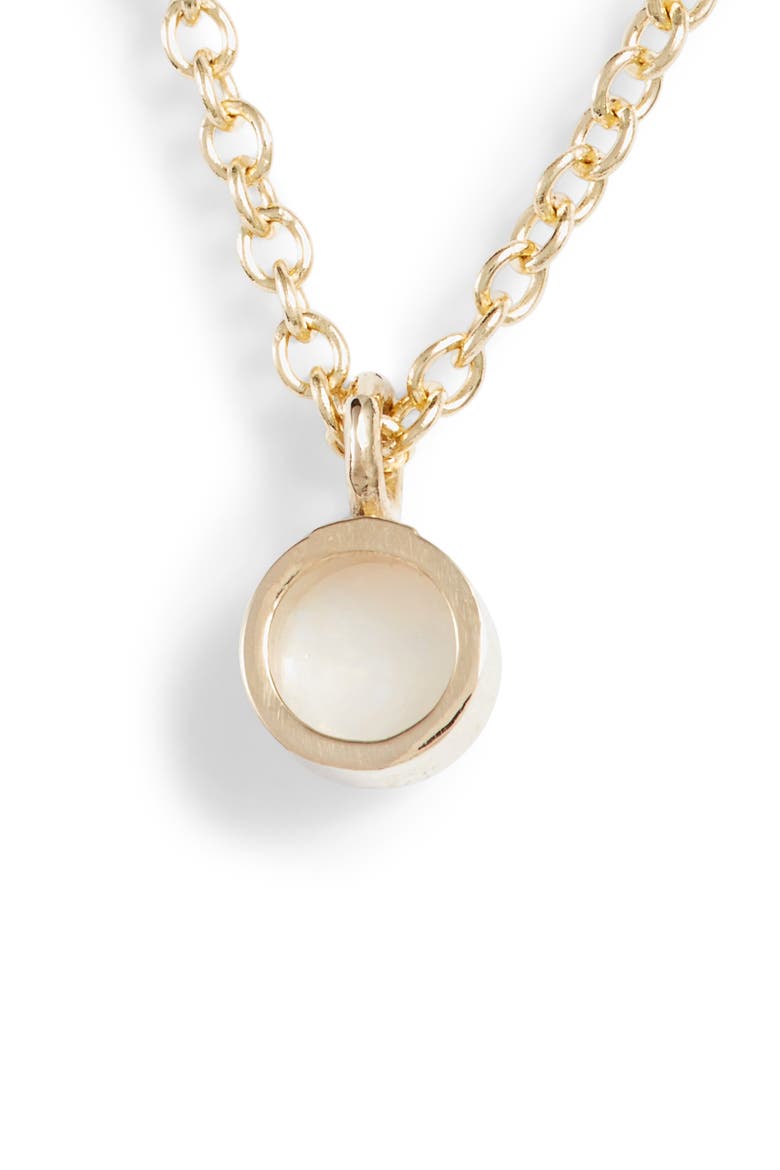 14K Gold Bezel Birthstone Necklace, Alternate, color, YELLOW GOLD/ OPAL