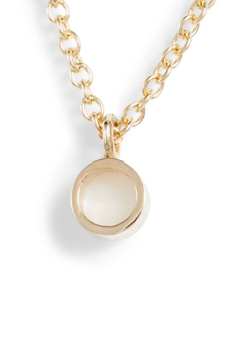 Zoë Chicco 14K Gold Bezel Birthstone Necklace, Alternate, color, Yellow Gold/ Opal